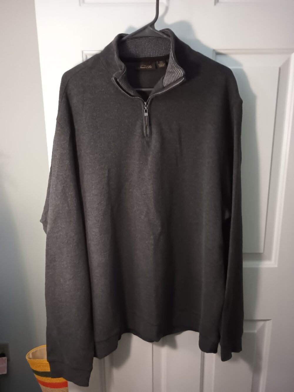 Tasso Elba Brand Mens Charcoal Gray Quarter-Zip Pulloversize XXL